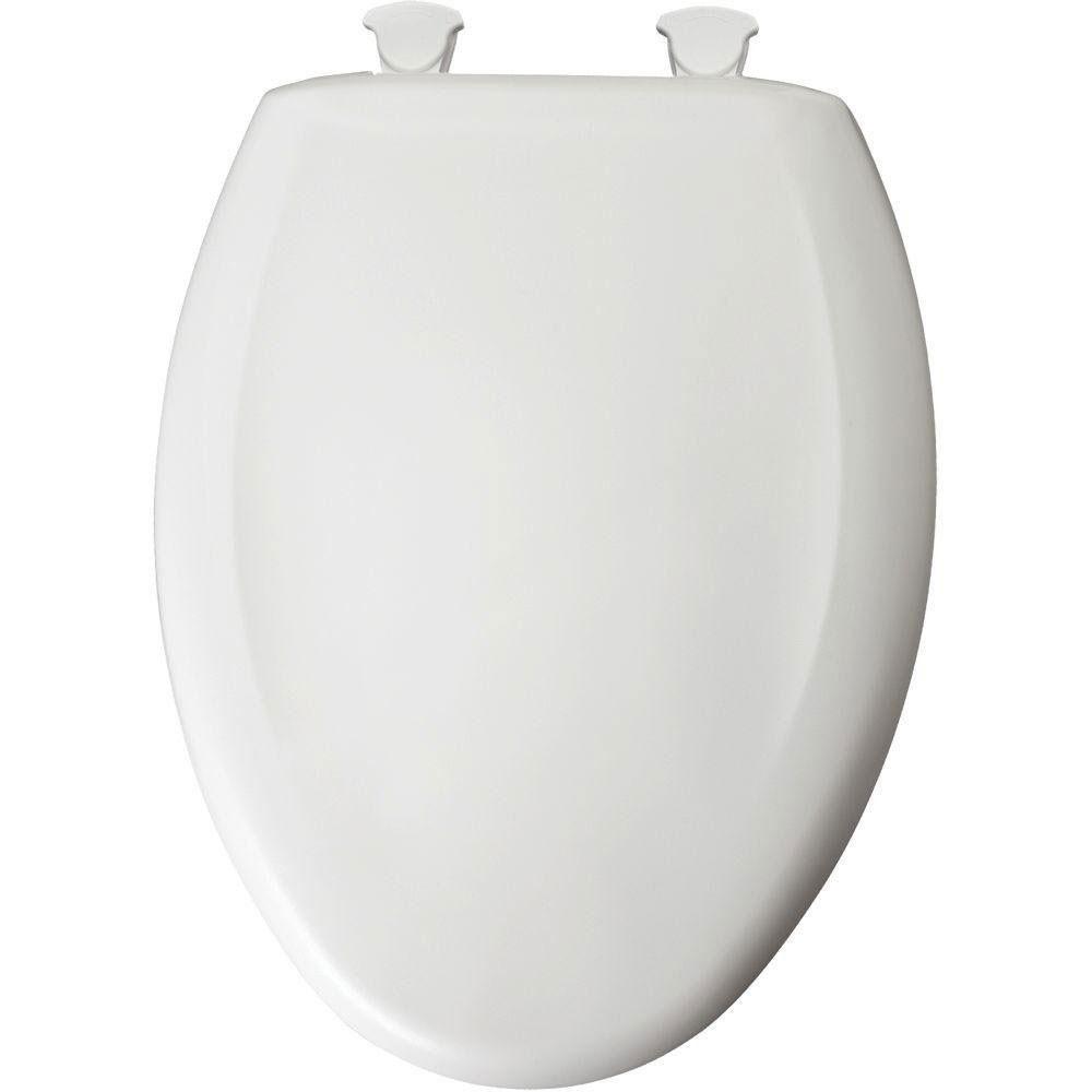 Bemis Slow Close STA TITE White Easy Clean Elongated Closed Front Toilet Seat - Soft Closing, Hygienic Bathroom Toilet Seat for Home & Commercial Use