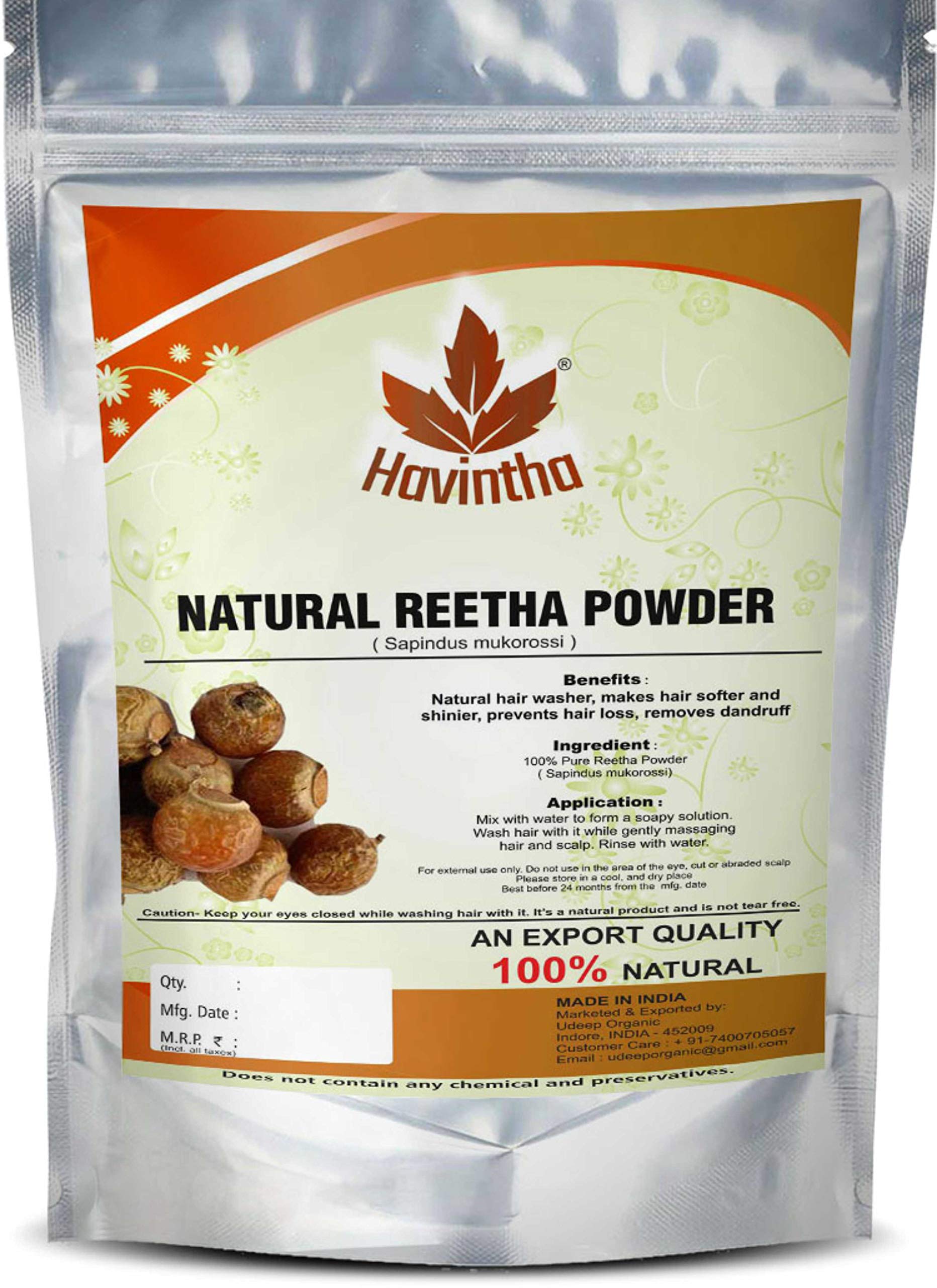Havintha Amla Reetha Shikakai & Bhringraj Hair Powder - 100g Each (4-Pack Combo) | Natural Ayurvedic Hair Care for Growth, Shine & Scalp Health | Perfect for DIY Hair Masks & Herbal Treatments