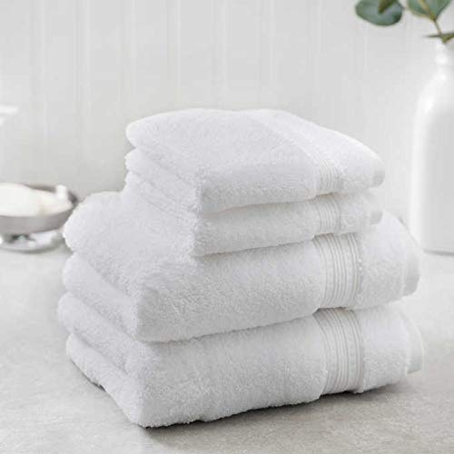 Charisma Hygro Cotton Towel Set - 6 Piece Luxury Bath Towel Set (2 Bath Sheets, 2 Hand Towels, 2 Washcloths) | Ultra Soft & Absorbent | Perfect for Spa, Bathroom & Guest Use | White