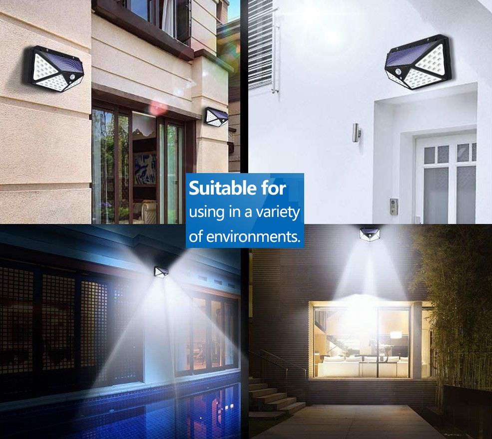 100% Waterproof LED Motion Sensor Solar Security Lights Outdoor (2 Pack) - Bright Solar-Powered Lights for Driveway, Garden, Patio, and Backyard Safety