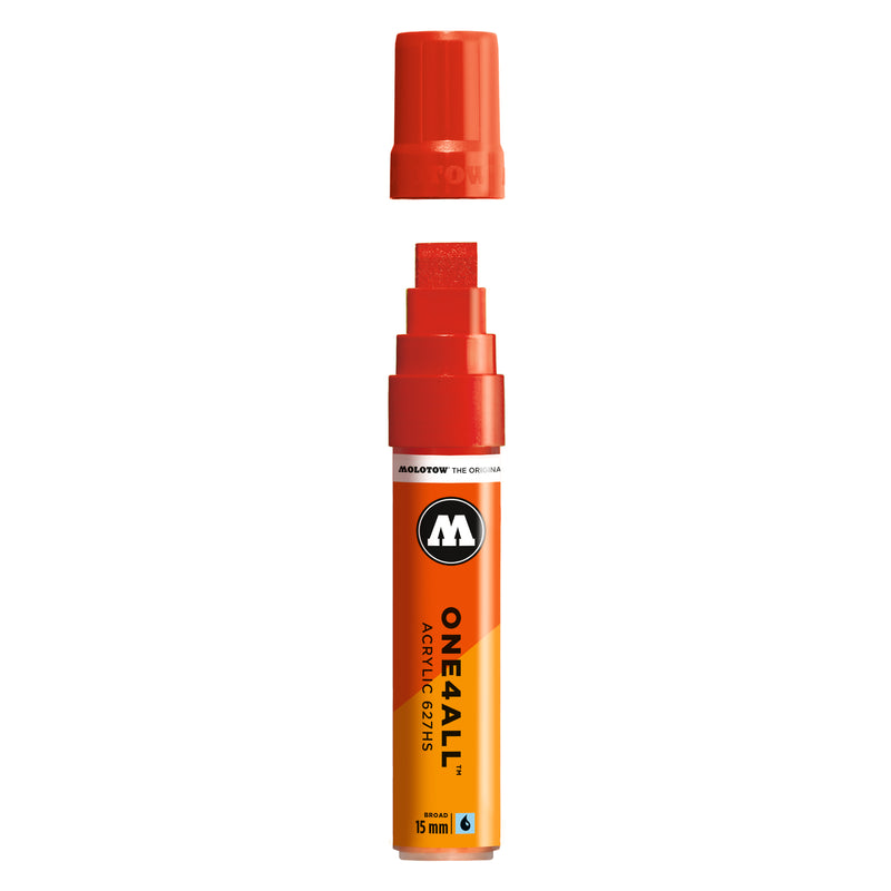 Molotow One4All 627HS 15mm Broad Marker - Premium Acrylic Paint Marker for Artists, DIY Crafts, Graffiti & Signage - Ideal for Canvas, Wood, Metal & Glass Surfaces