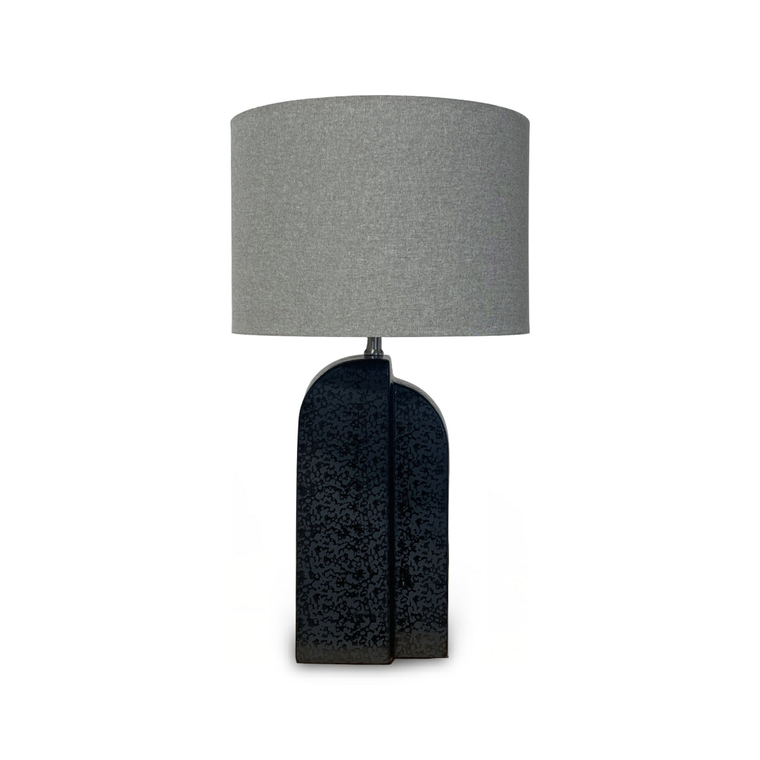 Mateo Ceramic Table Lamp - Modern Home Decor Lighting for Bedroom, Living Room & Office - Warm White LED Light with Fabric Shade