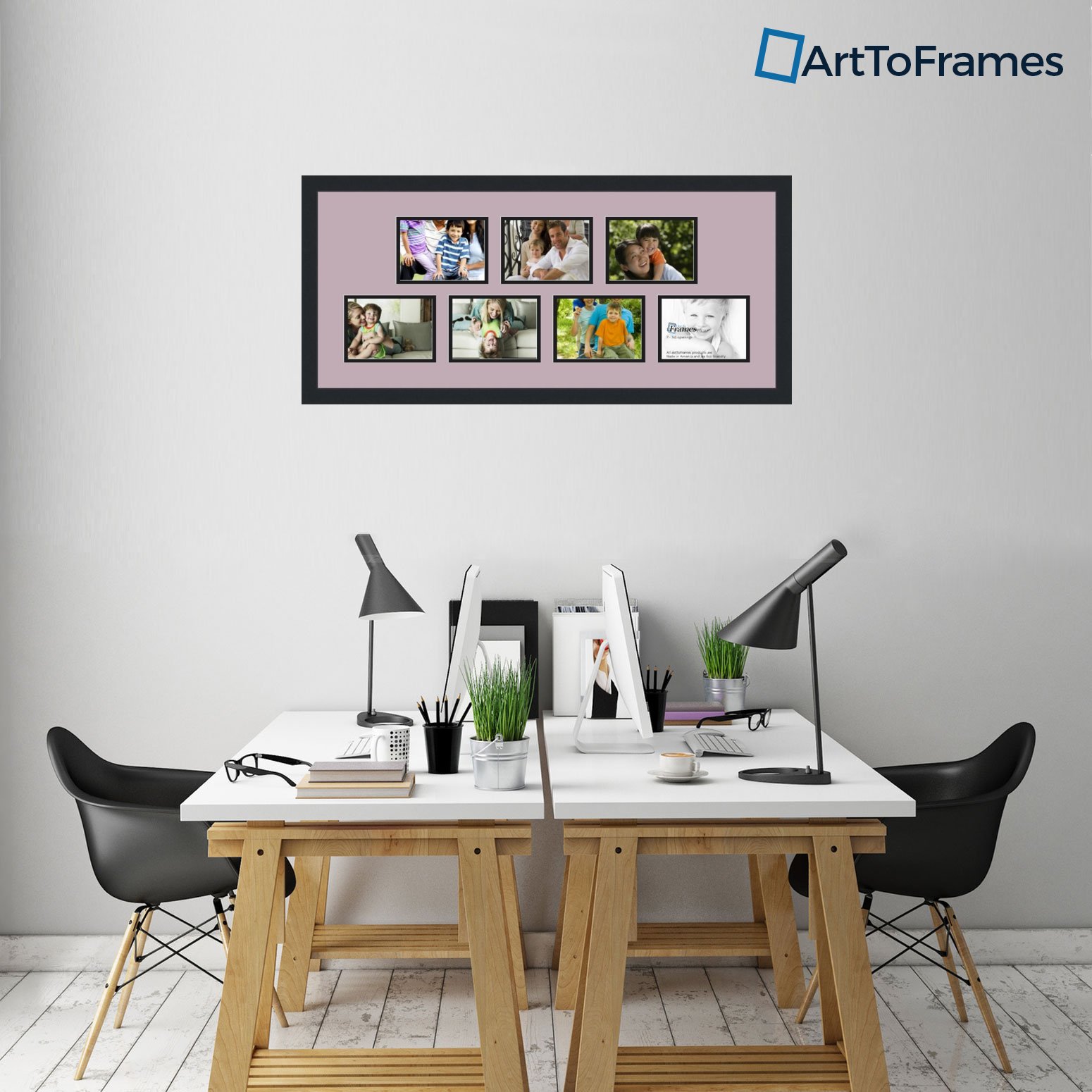 Art to Frames Double-Multimat 35x15 Inch Picture Frame - 1.25 Inch Wide Satin Black for Wall Art, Photos & Posters | Perfect for Living Room, Bedroom & Office Decor