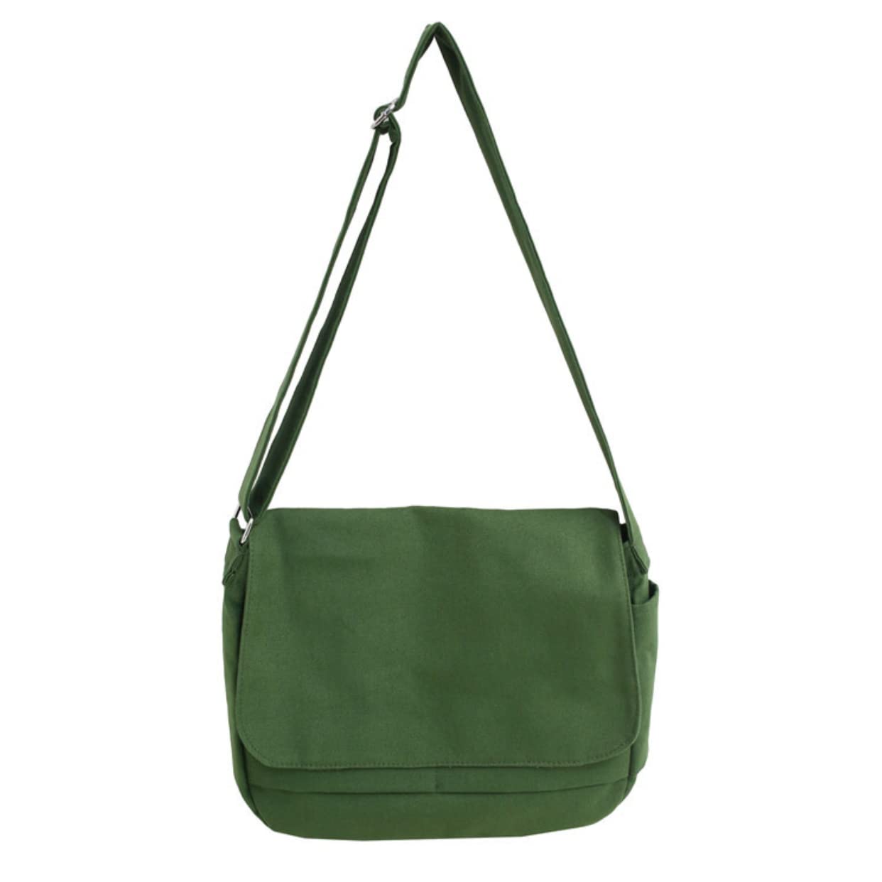 Stylish Large Green Canvas Messenger Bag for Women - Durable Crossbody Shoulder Bag for Work, School & Travel