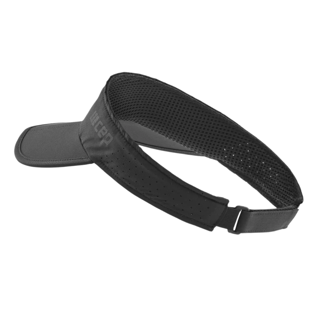 CEP Unisex Running Foldable Visor Cap - Black | Lightweight Adjustable Sun Protection for Men & Women | Perfect for Jogging, Hiking & Outdoor Sports
