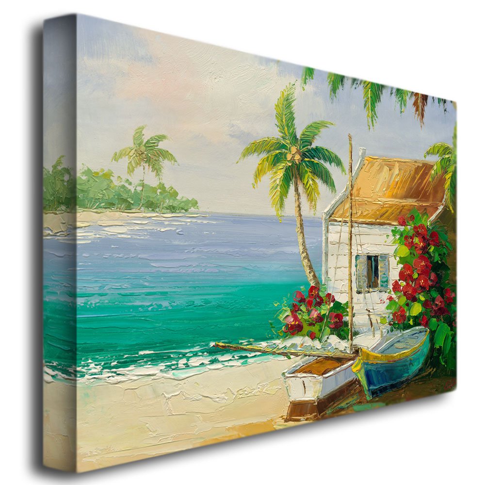 Trademark Fine Art RioKey West Breeze Canvas Wall Art Print - Tropical Beach Decor for Living Room, Bedroom & Office