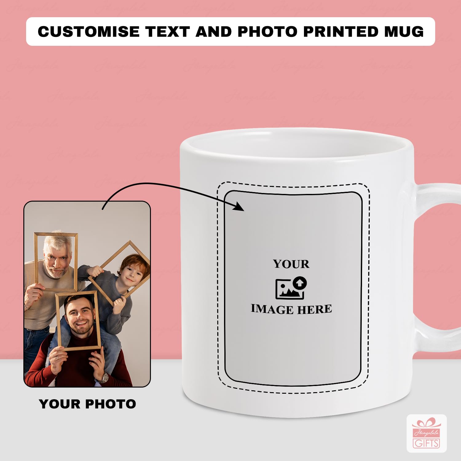 Custom Photo Mug with Personalized Text - Unique Printed Coffee Cup for Birthday, Anniversary Gifts (Him, Her, Husband, Wife) | Perfect for Office Use, Home Decor & Thoughtful Presents