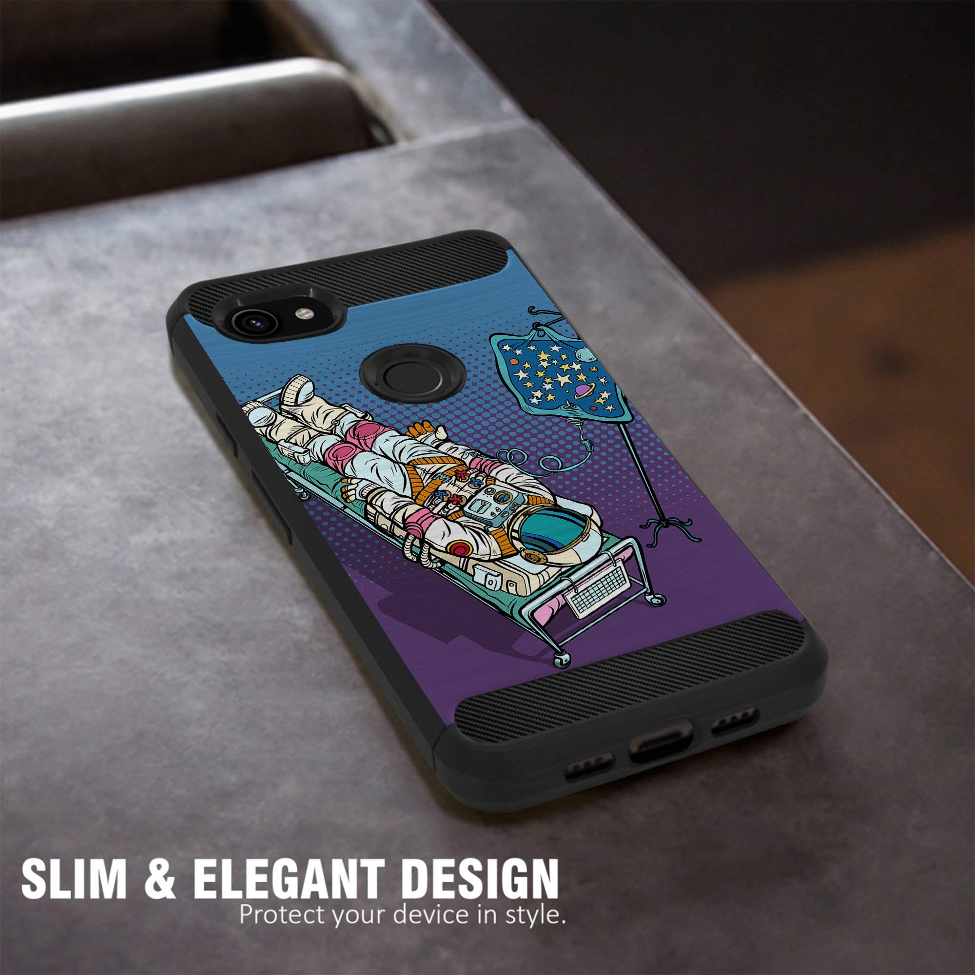 Google Pixel 3A XL Case - Slim TPU Cover with Astronaut Design for Daily Protection