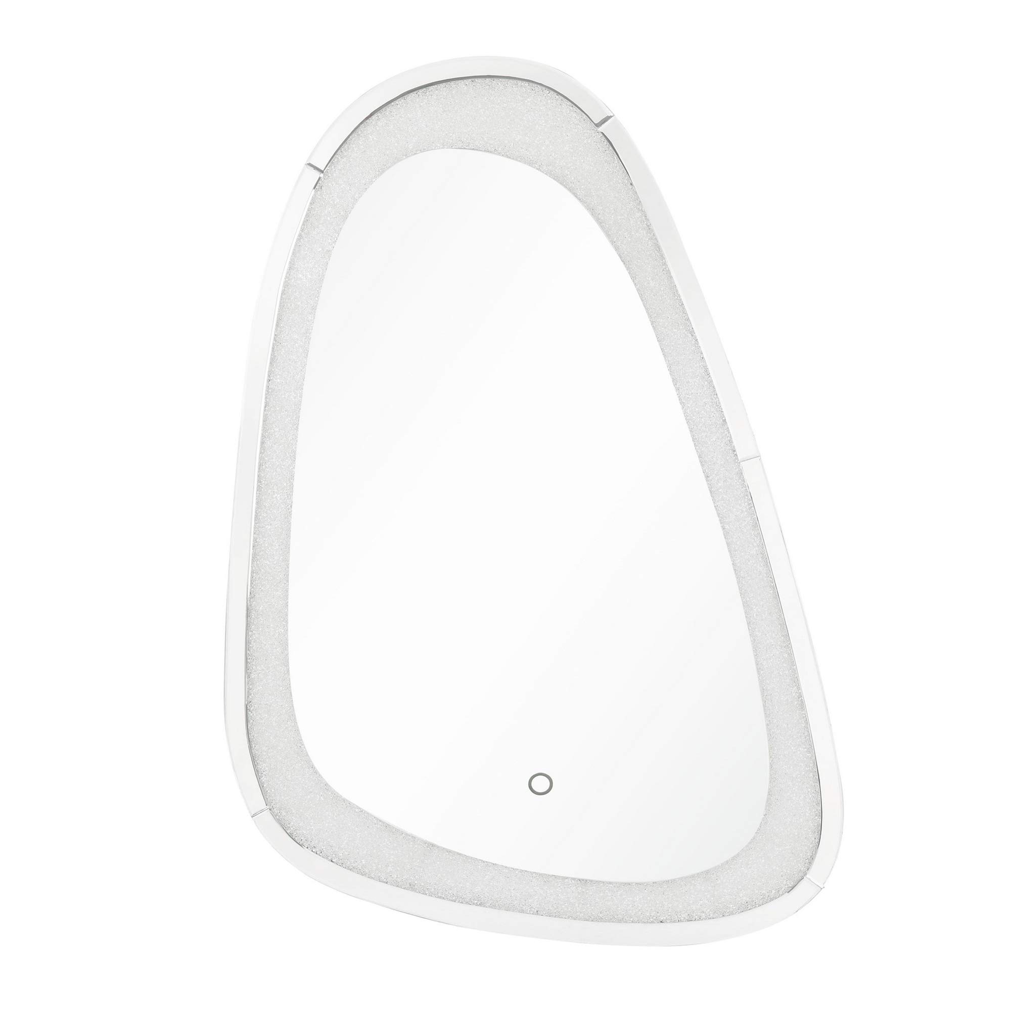 Stylish Irregular Beveled Wall Mirror with Touch LED Lighting - Modern Home Decor for Living Room, Bedroom, or Entryway