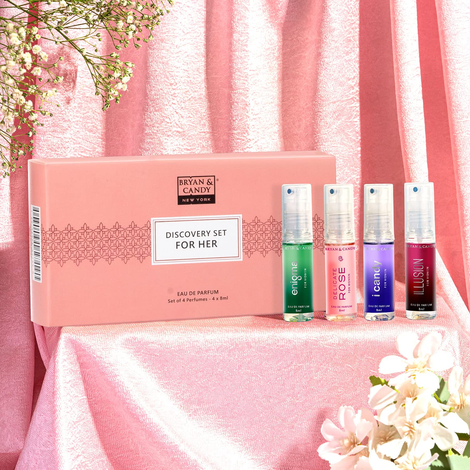 Bryan & Candy Women's Discovery Set - 4 x 8ml Eau de Parfum | Long-Lasting Floral & Fruity Perfume Gift Set | Perfect for Daily Wear, Office & Date Nights
