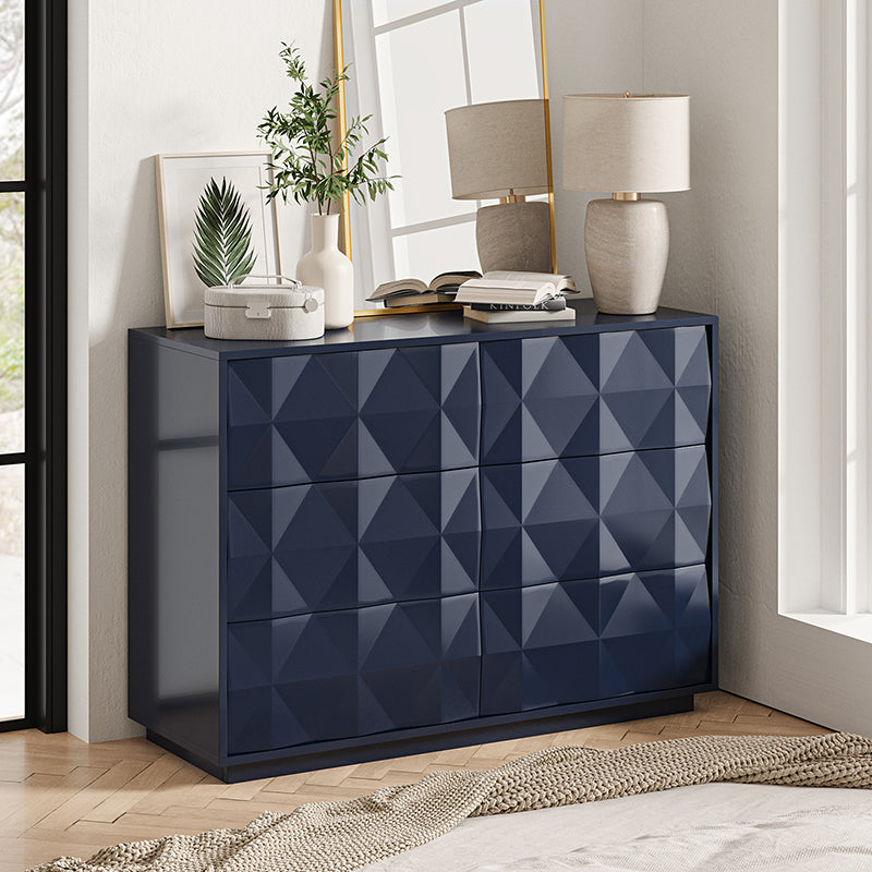 Modern 6-Drawer Dresser with Geometric Design - 50