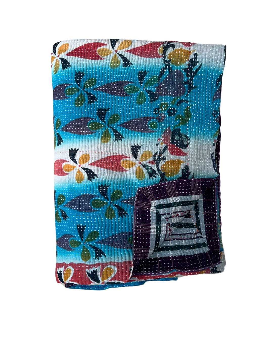 Premium Heavyweight Kantha Quilt No. 781 - Handmade Cotton Patchwork Bedspread for Cozy Home Decor & Winter Warmth