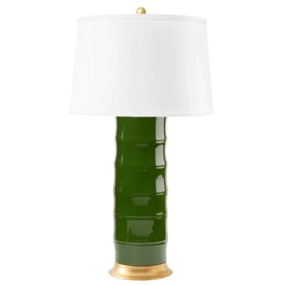 Dark Green Saigon Glazed Porcelain Table Lamp Base - Vintage Home Decor for Living Room, Bedroom & Office - Handcrafted Ceramic Lamp Stand with Elegant Glossy Finish