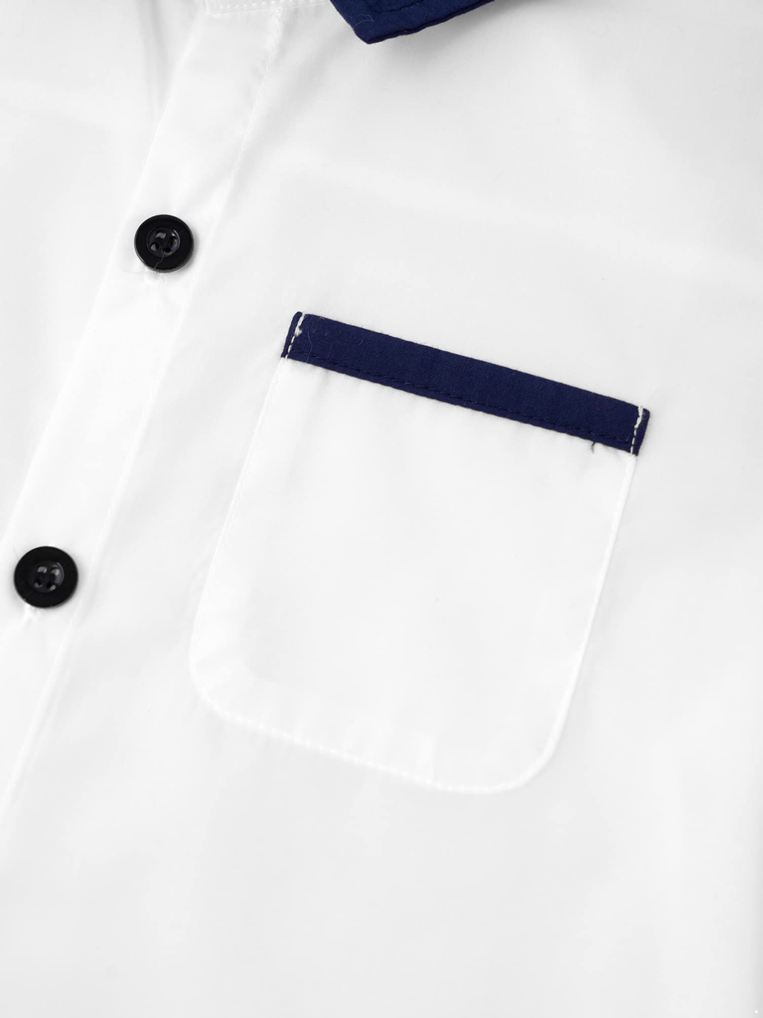 Aislor Boys' Short Sleeve Button Down Collar Shirt - 100% Cotton School Uniform Shirt with Pocket - Perfect for Classroom, Church & Formal Occasions