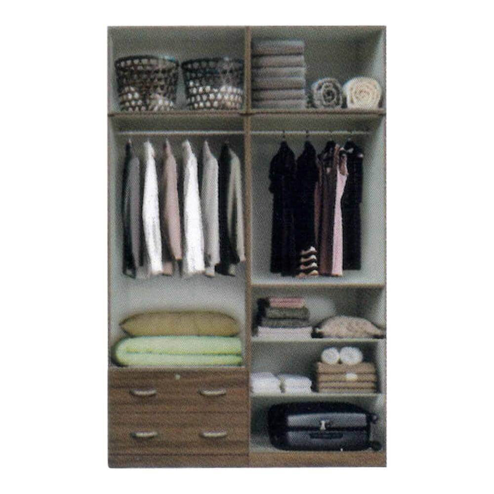 Elisa Open Door Wardrobe with Top - Modern Wooden Closet for Bedroom & Living Room Storage - Perfect for Organizing Clothes, Shoes, and Accessories