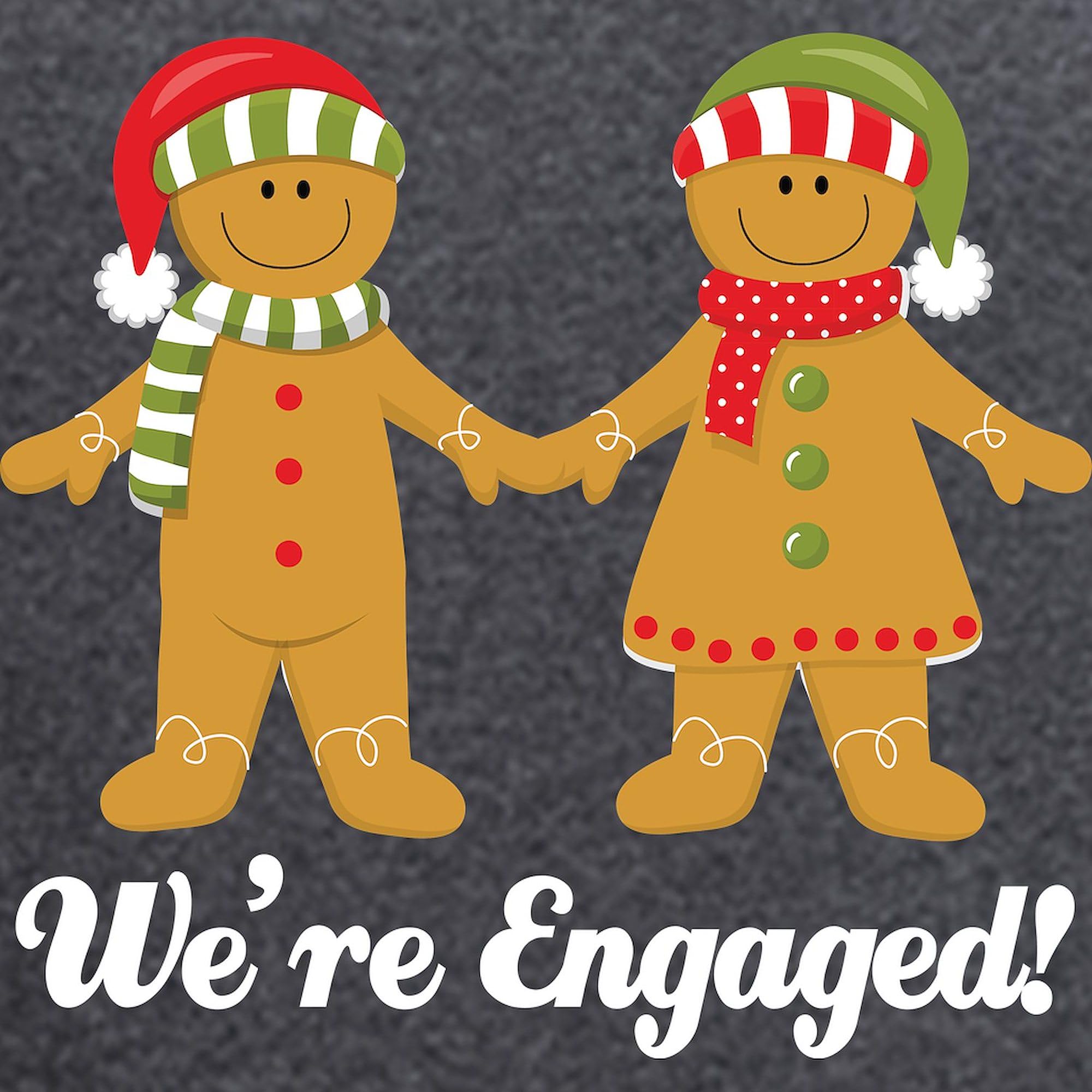 We're Engaged Christmas Men's Charcoal Pajamas - Funny Couple Matching Sleepwear for Holiday Gifts & Proposal Celebrations