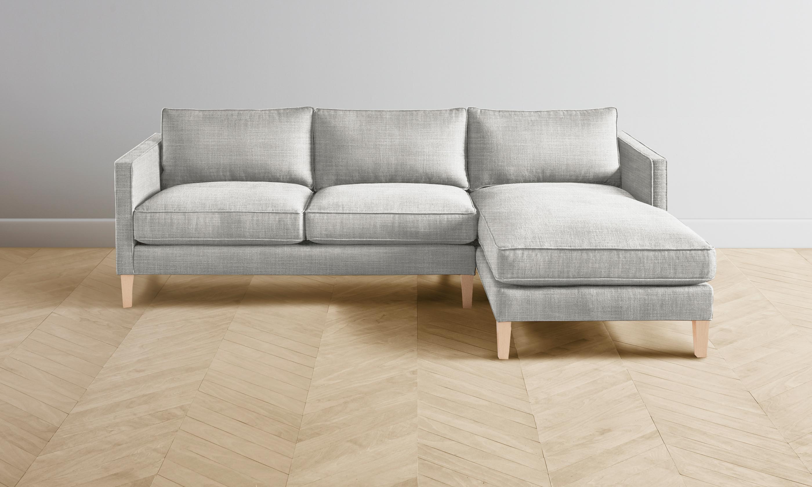 Premium Crosby Sectional Sofa - Performance Textured Tweed Fabric in Dove Gray | Perfect for Living Rooms, Family Rooms & Cozy Home Spaces