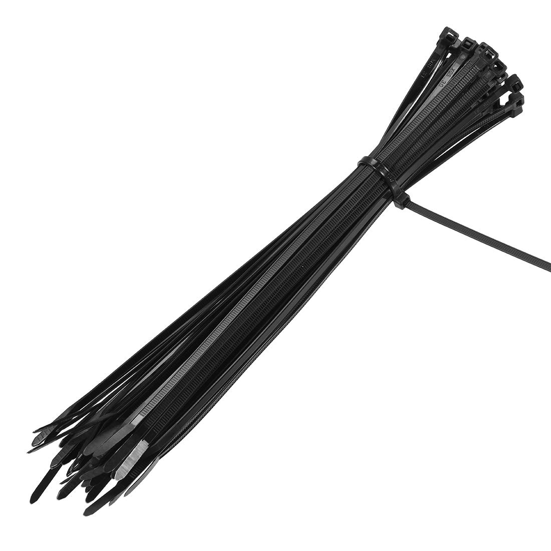 uxcell 16 Inch Nylon Self-Locking Cable Ties - 0.2 Inch Width, Black (25 Pack) - Heavy Duty Zip Ties for Organizing Wires, Bundling Cables & Home Improvement
