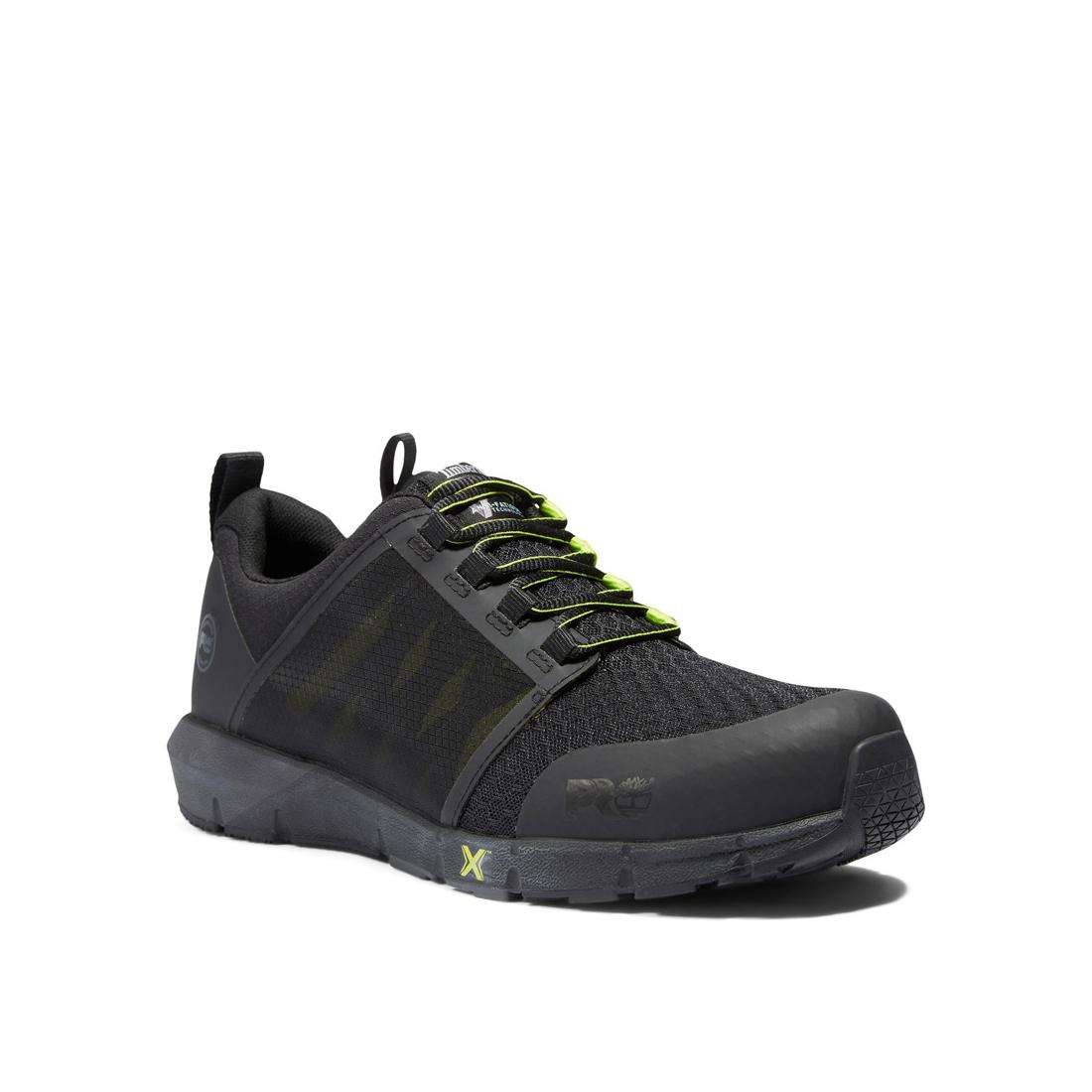 Radius Composite Toe Work Shoes for Men - Black/Yellow Safety Boots with Slip Resistant & Electrical Hazard Protection - Ideal for Construction, Warehouse & Industrial Work