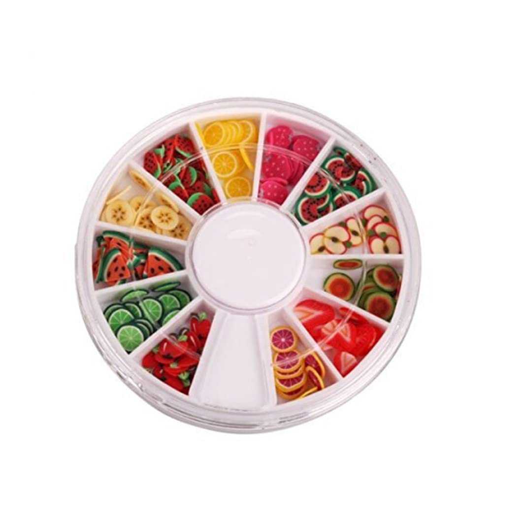 Creative Nail Art Decoration Kit - 12 Pattern Cute Polymer Clay Fruit Sticks for DIY Nail Designs - Perfect for Nail Salons, Home Manicures & Gift Giving
