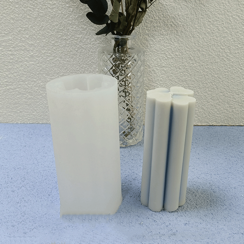 Flower Cylinder Silicone Candle Mold for DIY Candles - Perfect for Wedding, Home Decor, and Gift Making