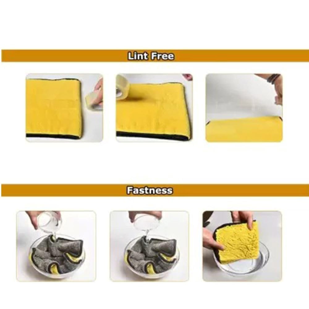 Premium Microfiber Cleaning Cloths 3-Pack (30x40cm, 800 GSM) - Multi-Color Super Absorbent Towels for Kitchen, Car, Bike & Electronics Cleaning - Streak-Free Dusting & Polishing Cloths for Home & Auto Care