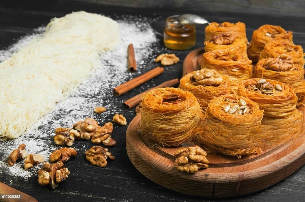 Nordecks Dried & Chopped Kataifi Shredded Fillo Dough (500g/1.1lb) - Premium Kunafa Dough for Dubai Pistachio Chocolate Bars, Baklava & Middle Eastern Desserts | Perfect for Home Baking & Gourmet Recipes