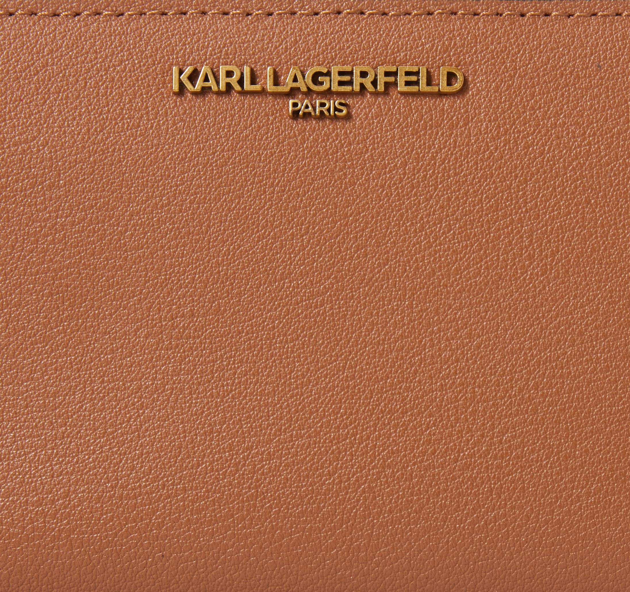 KARL LAGERFELD Maybelle Solid Zip Wallet for Women | Genuine Leather Credit Card Holder & ID Organizer | Perfect for Everyday Use, Travel, and Gifts