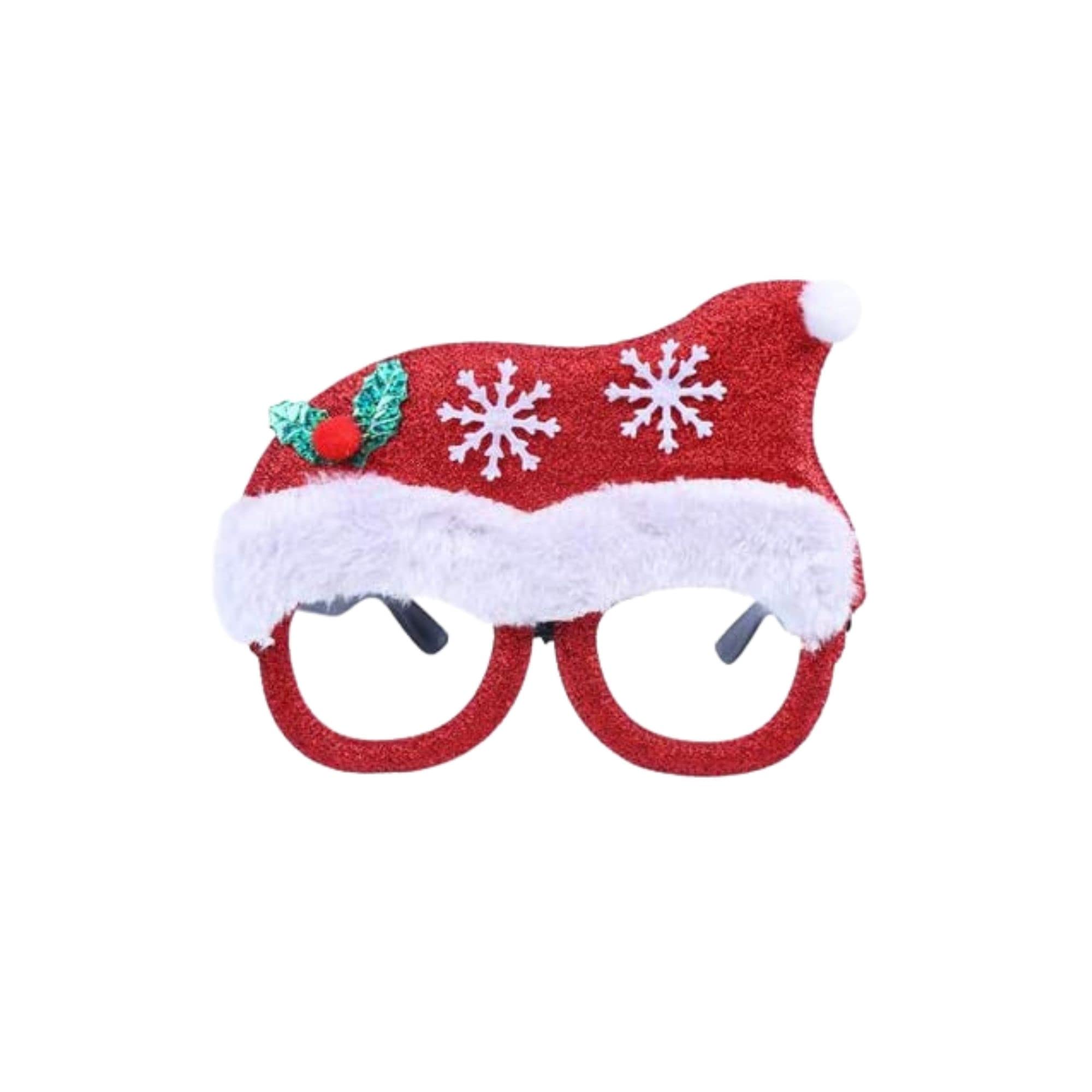 XS Accessories Christmas Glitter Party Glasses - Festive Holiday Eyewear for Christmas Parties, Goodie Bags, Photo Booths, and Costume Accessories - Perfect for Family Gatherings, Office Celebrations, and New Year's Eve Events