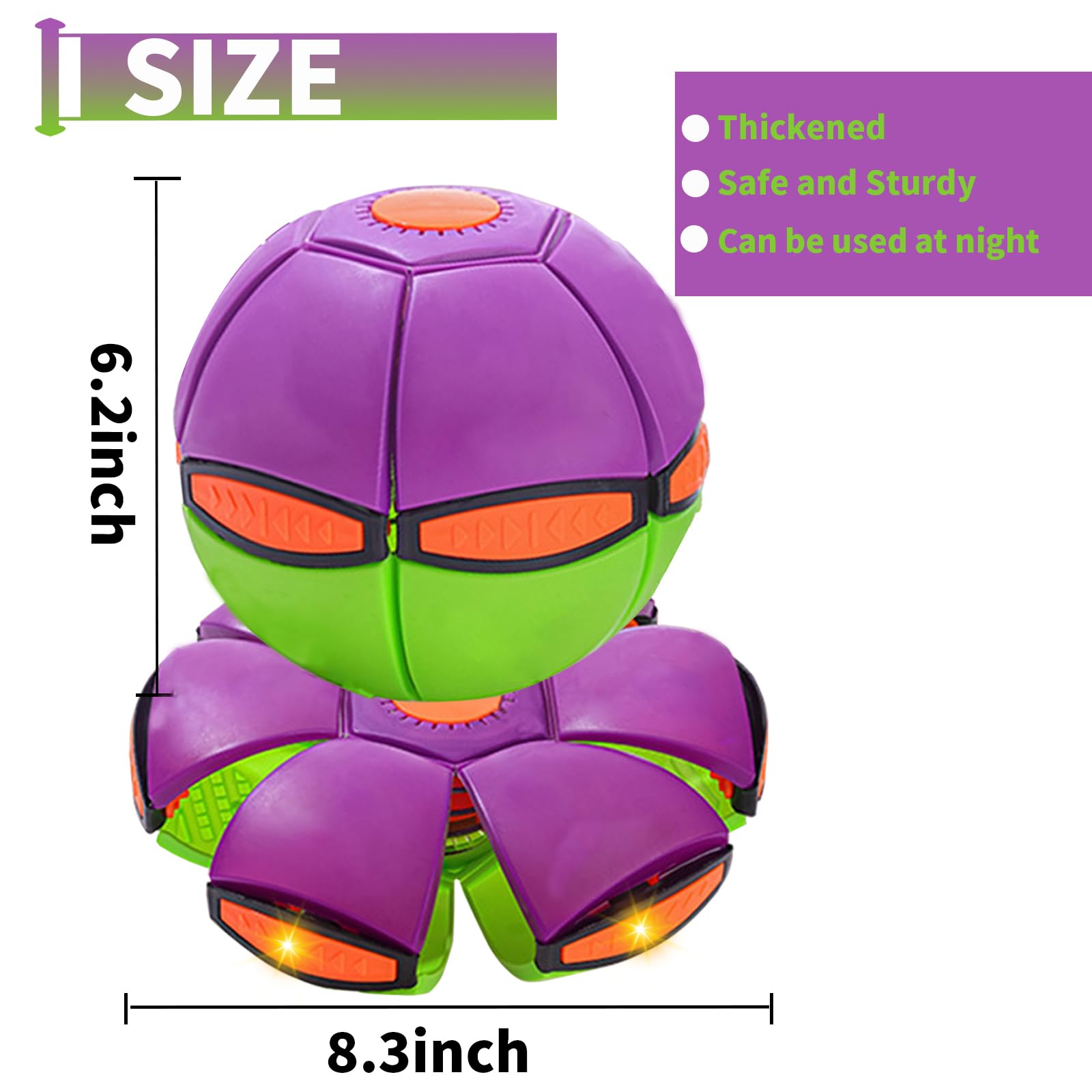 FlidRunest 2 Pack Two-Toned Flying Saucer Dog Toy - Durable Outdoor Fetch Ball & Flying Disc for Medium & Large Dogs - Perfect for Beach, Park & Backyard Playtime (No Lights)