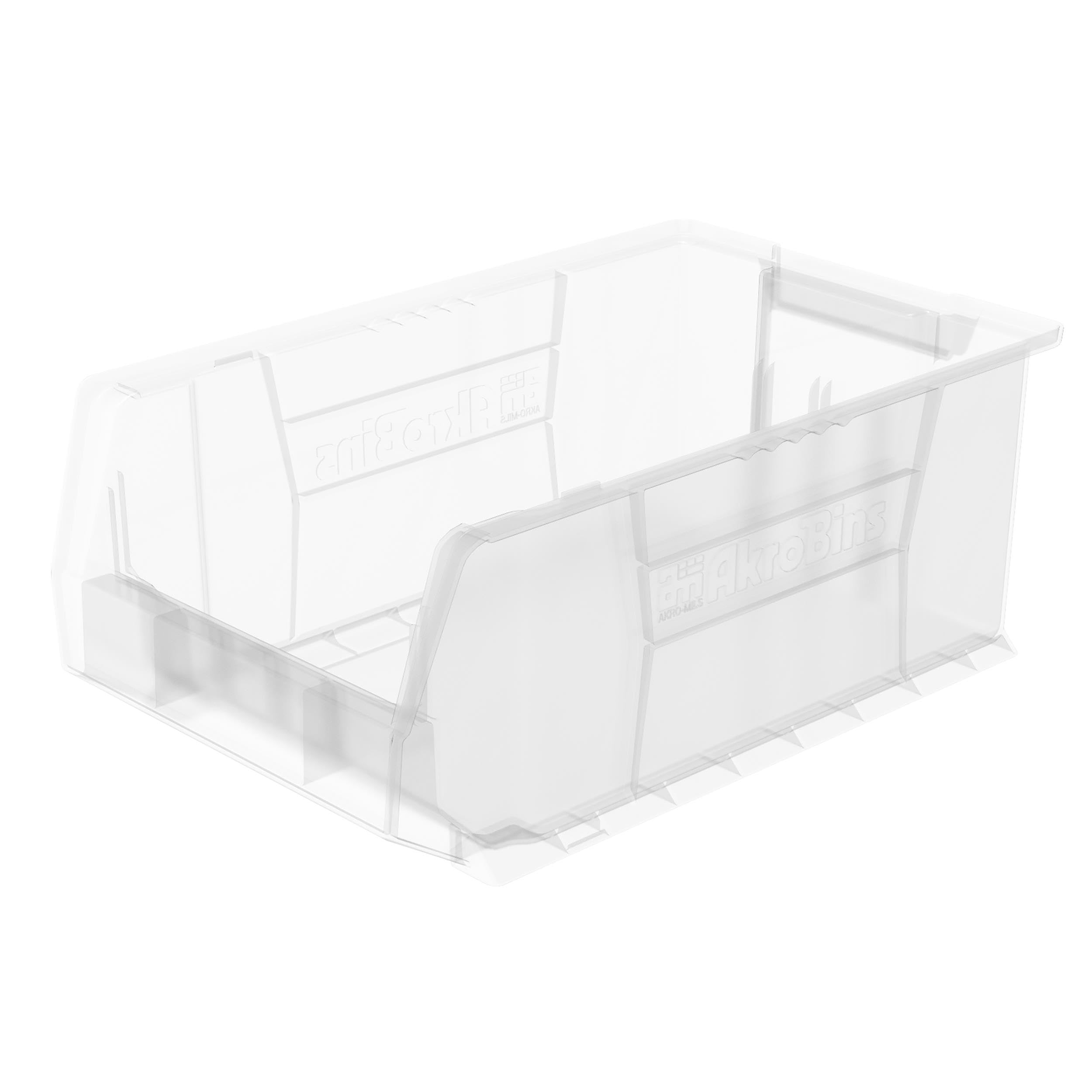 Akro-Mils 30281 Large Plastic Storage Bins - 3-Pack Clear Stackable Organizer Bins (20