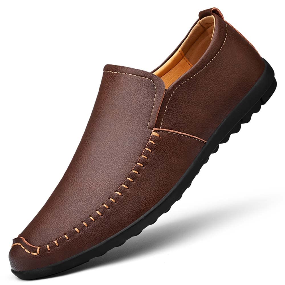 Premium Men's Cowhide Leather Penny Loafers - Slip-On Dress Driving Moccasins & Casual Boat Shoes for Business, Travel & Everyday Wear