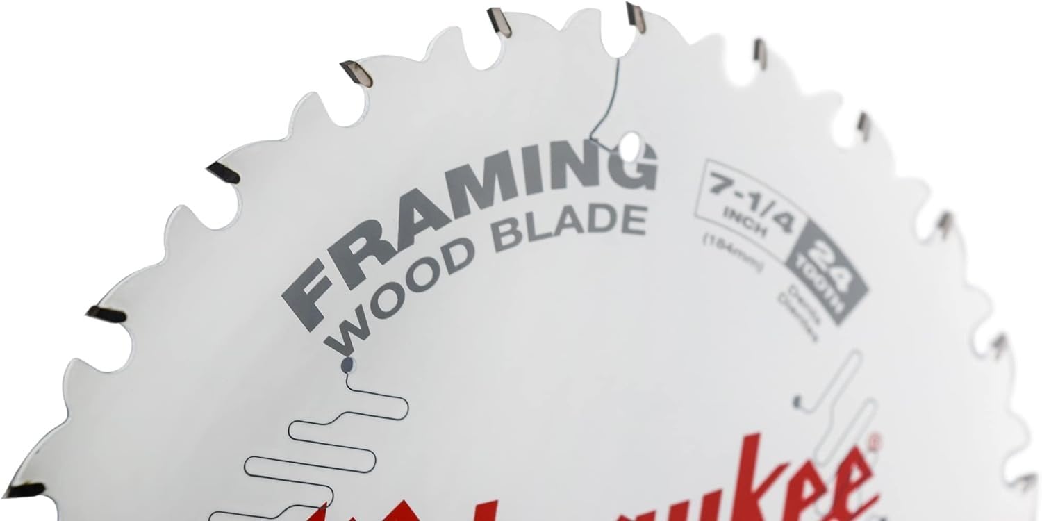 Milwaukee 7-1/4 Inch 24-Tooth Framing Circular Saw - Professional Woodworking & Construction Tool for Framing, Deck Building & DIY Projects