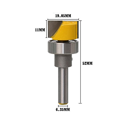 1/4 Inch Shank Mortise Router Bit - Woodworking Template Cutter for Tenon Joints & Milling - Perfect for Cabinet Making, Furniture Building & DIY Wood Projects