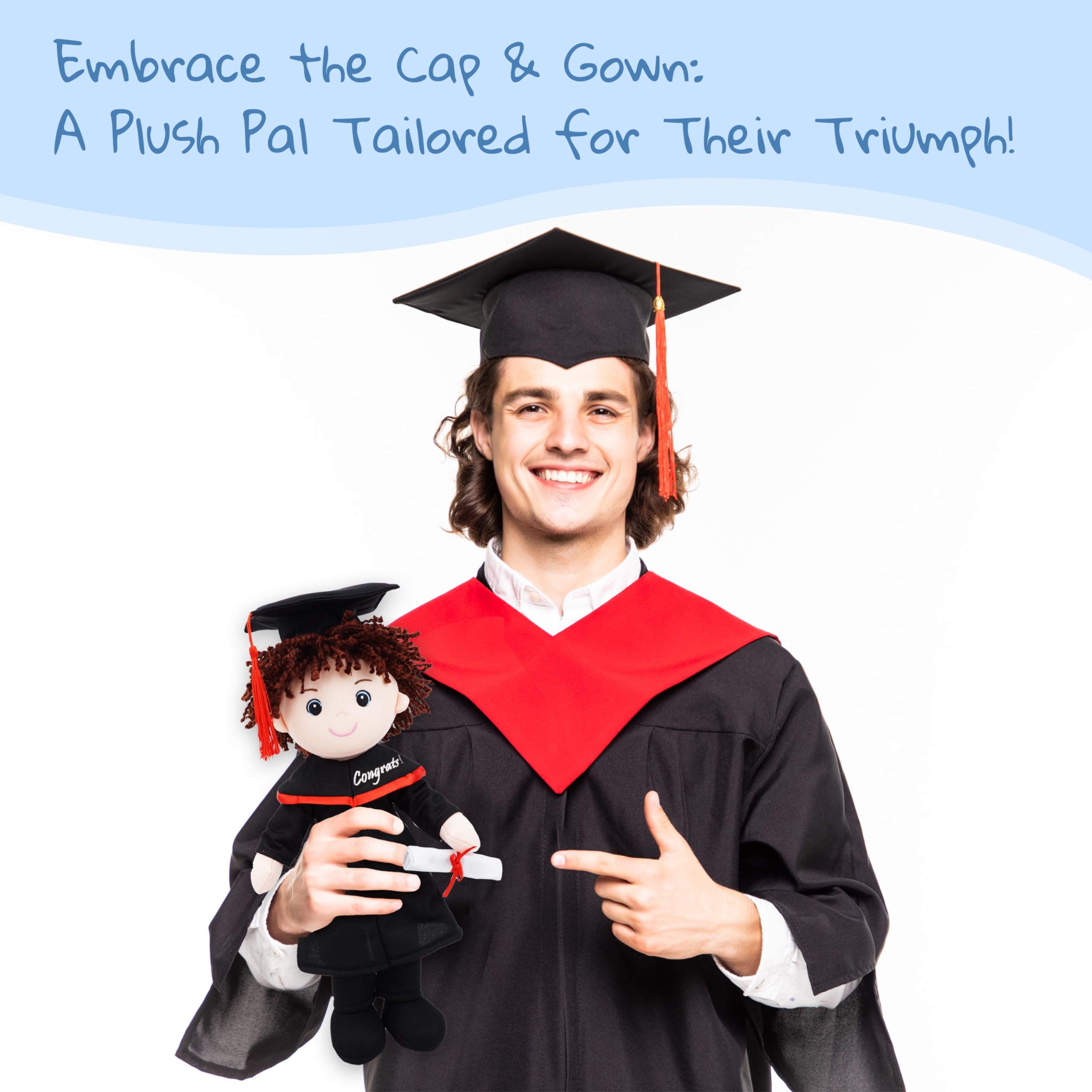 Personalized Graduation Plush Doll - Custom Name, Text & Year - 15
