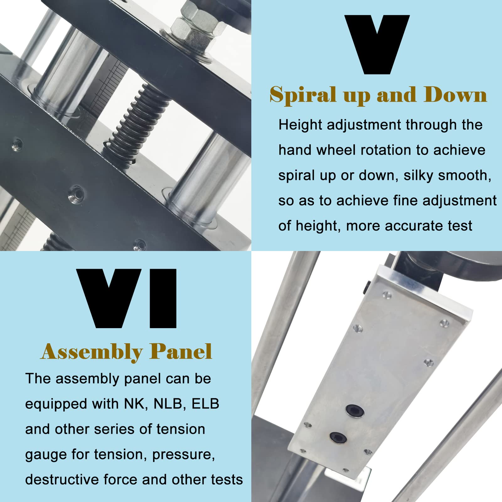INTSUPERMAI 500N Push Pull Force Gauge Stand - Manual Tension Tester for Material Strength Testing | Perfect for Lab, Industrial & Quality Control Applications