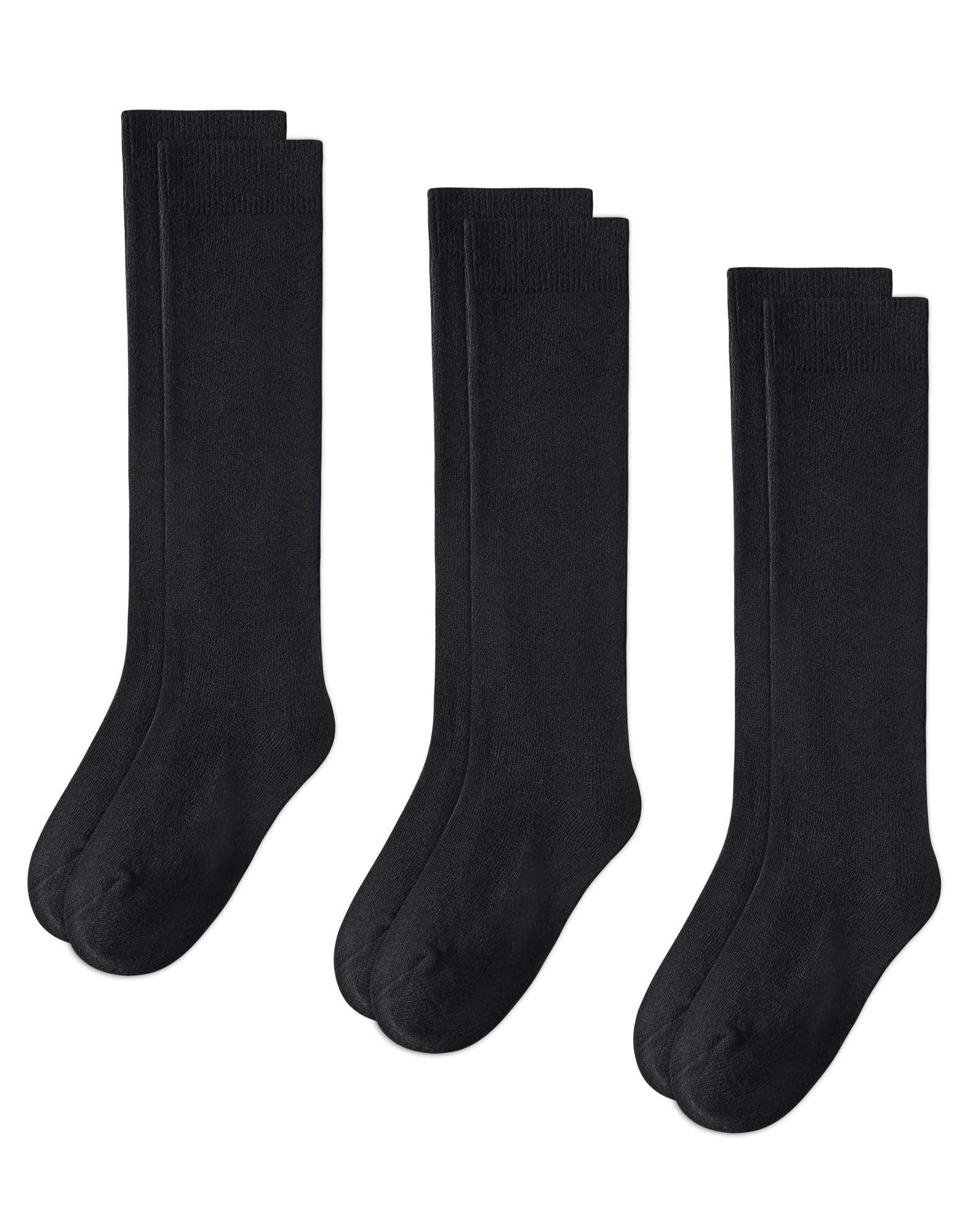 BOOPH Kids Knee High Socks for Boys & Girls - Comfortable School Uniform Socks, Mid Calf Cotton Socks for Daily Wear, Sports & School Activities
