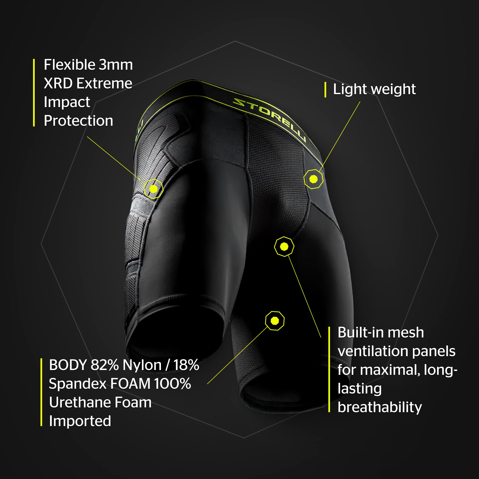Storelli Unisex BodyShield Impact Slider Shorts - High-Impact Protection for Soccer, Sweat-Wicking & UV-Resistant Athletic Undershorts - Perfect for Training, Matches & Sports Injury Prevention