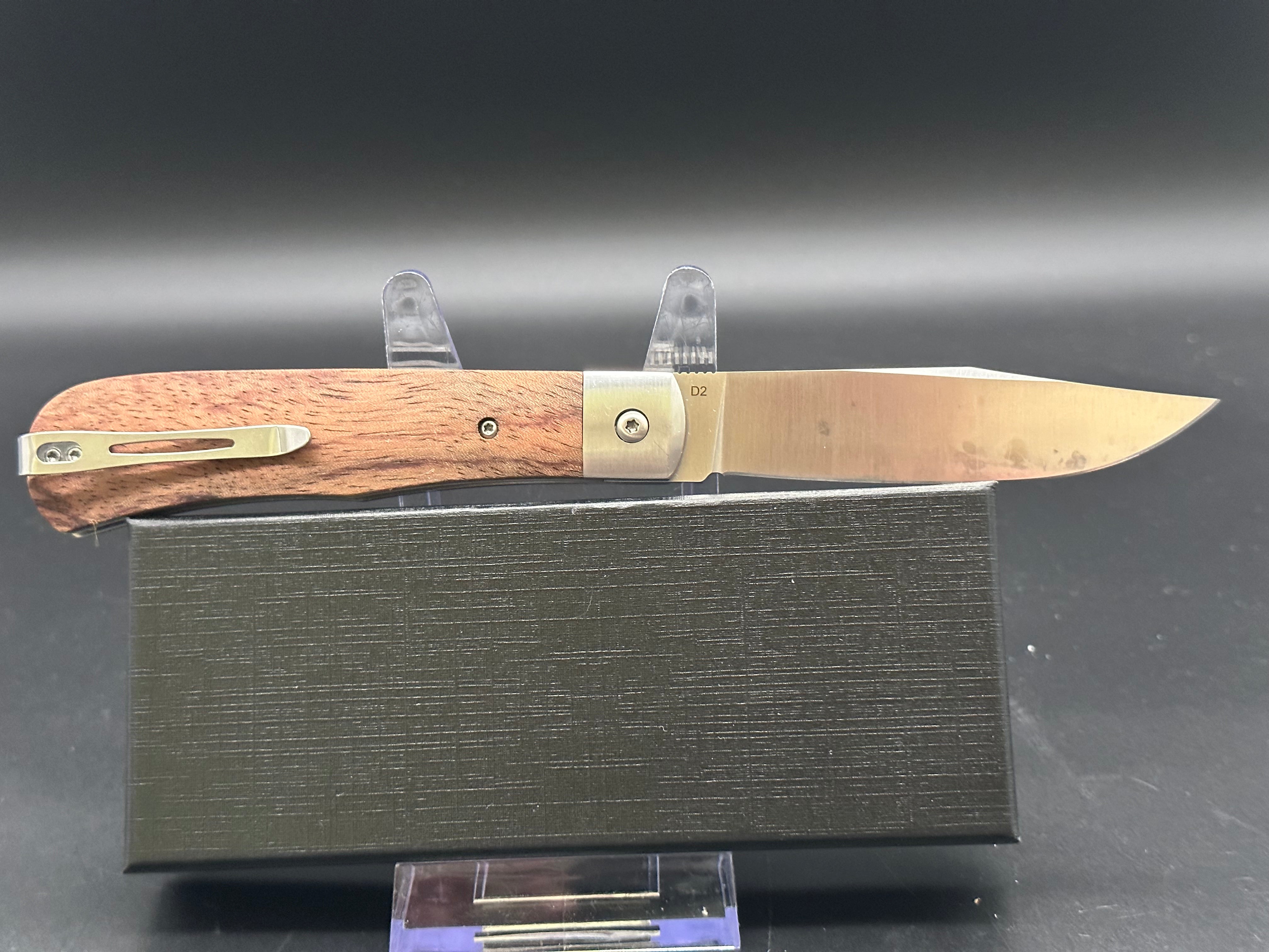 Boker Plus 01BO181 Bonfire Folding Knife with Bubinga Wood Handle and D2 Steel Blade - Perfect for Camping, Hiking, and Outdoor Survival