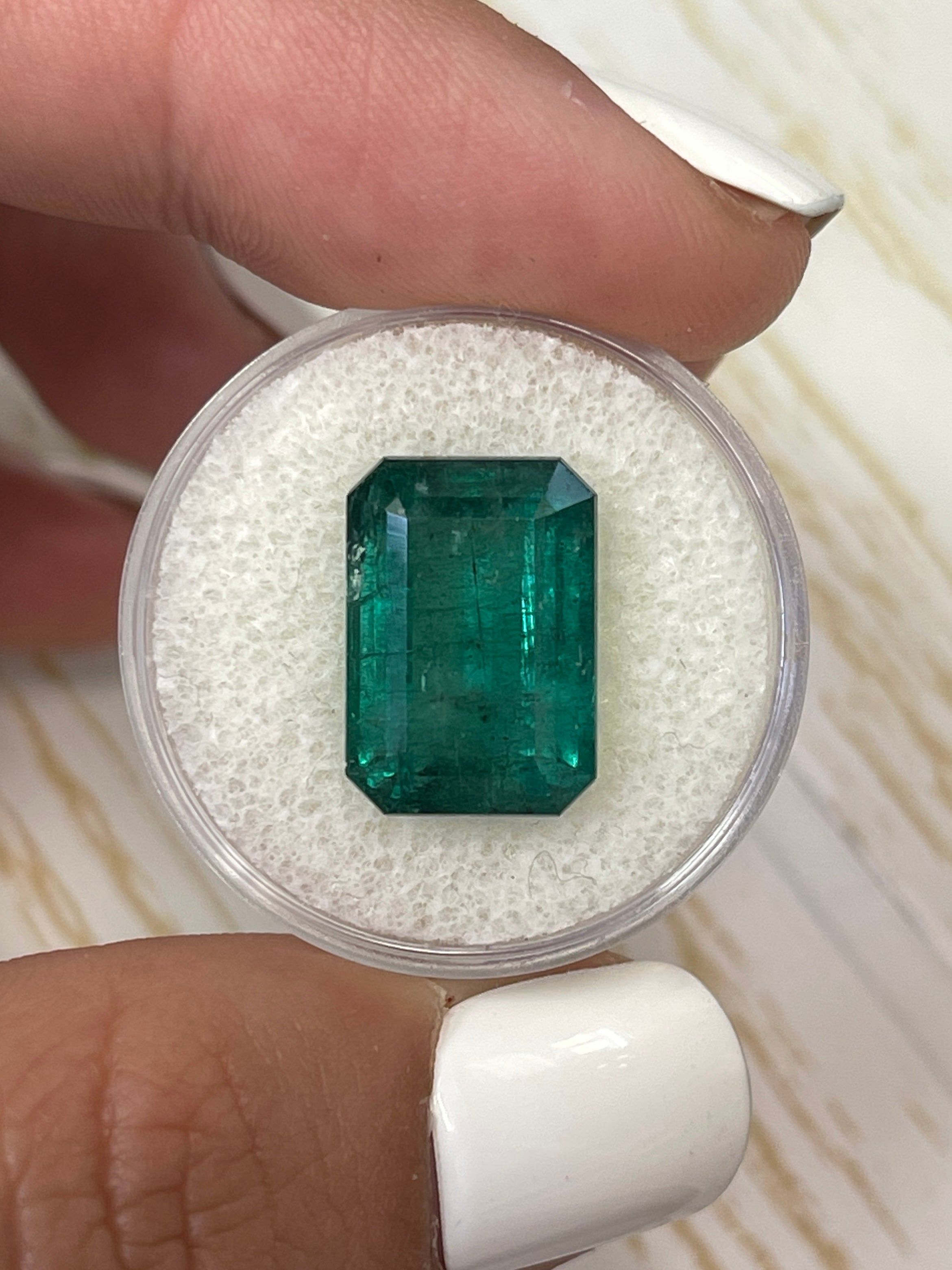 10.99 Carat Natural Zambian Emerald - 15x11mm Elongated Deep Green Loose Gemstone for Jewelry Making & Engagement Rings