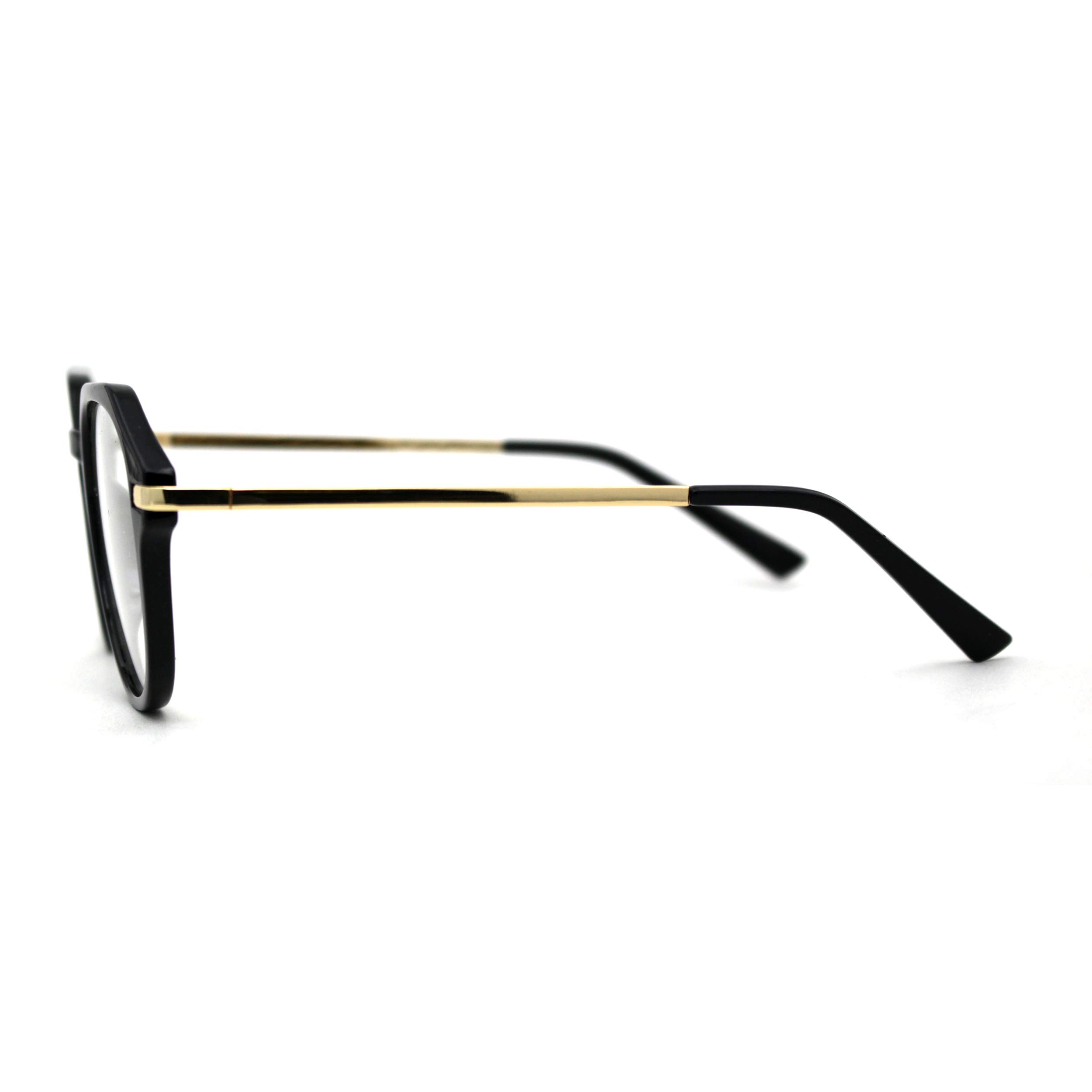 SA106 Fashionable Geometric Round Blue Light Blocking Glasses - Anti Eye Strain Computer Glasses for Men & Women - Perfect for Office Work, Gaming & Screen Time