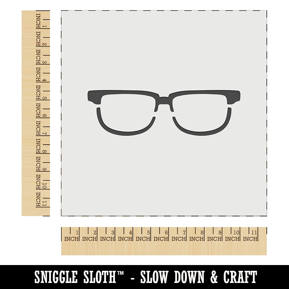 Horn Rimmed Eyeglasses Stencil - 11.5 Inch Reusable DIY Craft Template for Wall Art, Cookies & Spectacles Decor | Perfect for Home Decor, Baking & Party Supplies