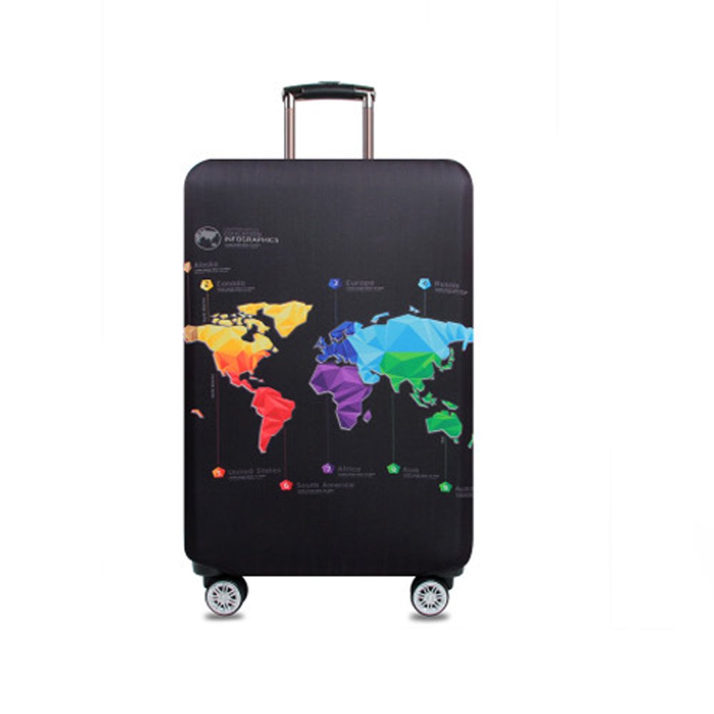Cute 3D Luggage Protector Cover for Travel Suitcases - Waterproof & Scratch-Resistant Map Design (XL Size) - Perfect for Airplane Travel, Vacation Trips & Luggage Protection