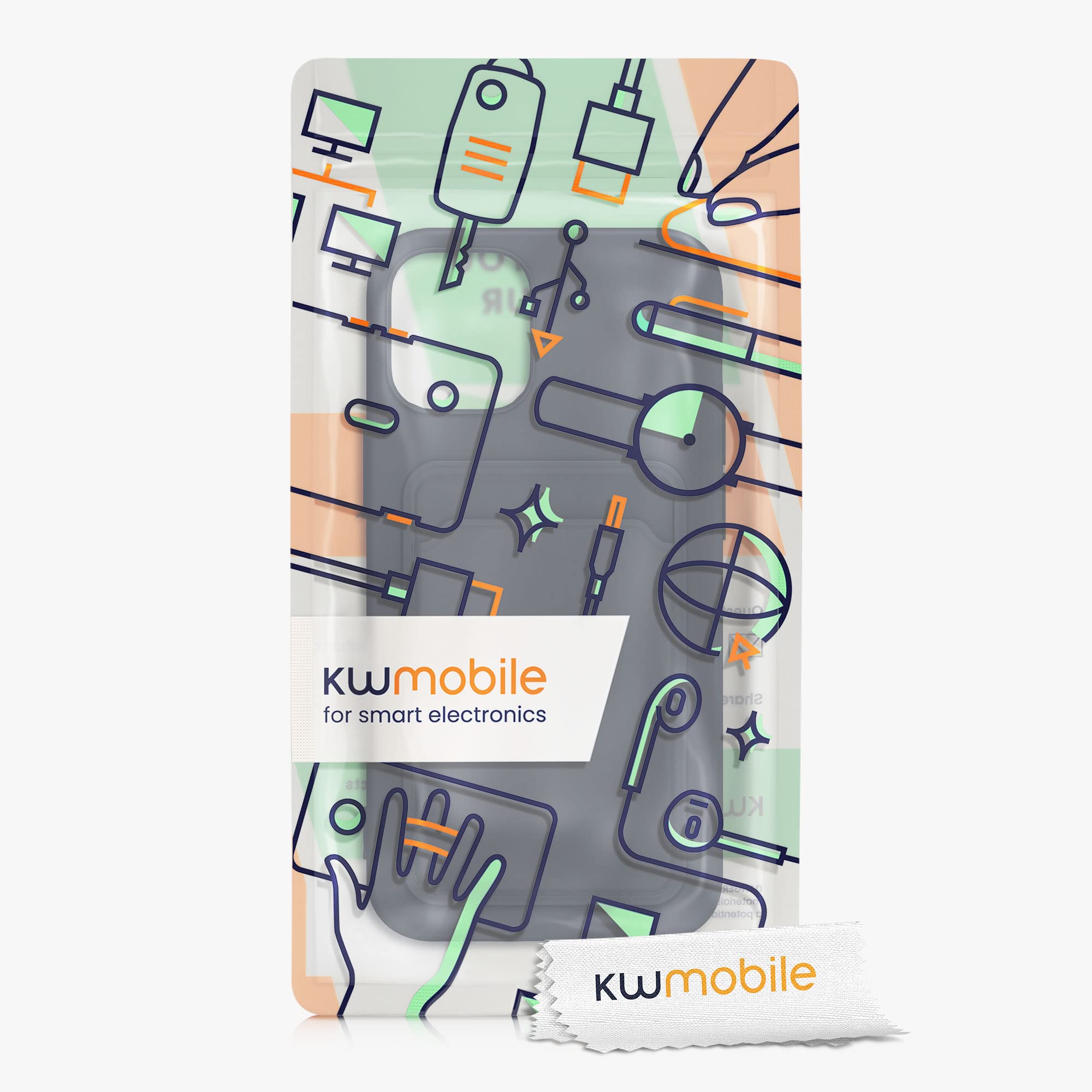 kwmobile Premium TPU Phone Case with Credit Card Holder for Apple iPhone 12 & iPhone 12 Pro - Slim Protective Cover in Dark Blue - Perfect for Everyday Use, Travel & Hands-Free Convenience
