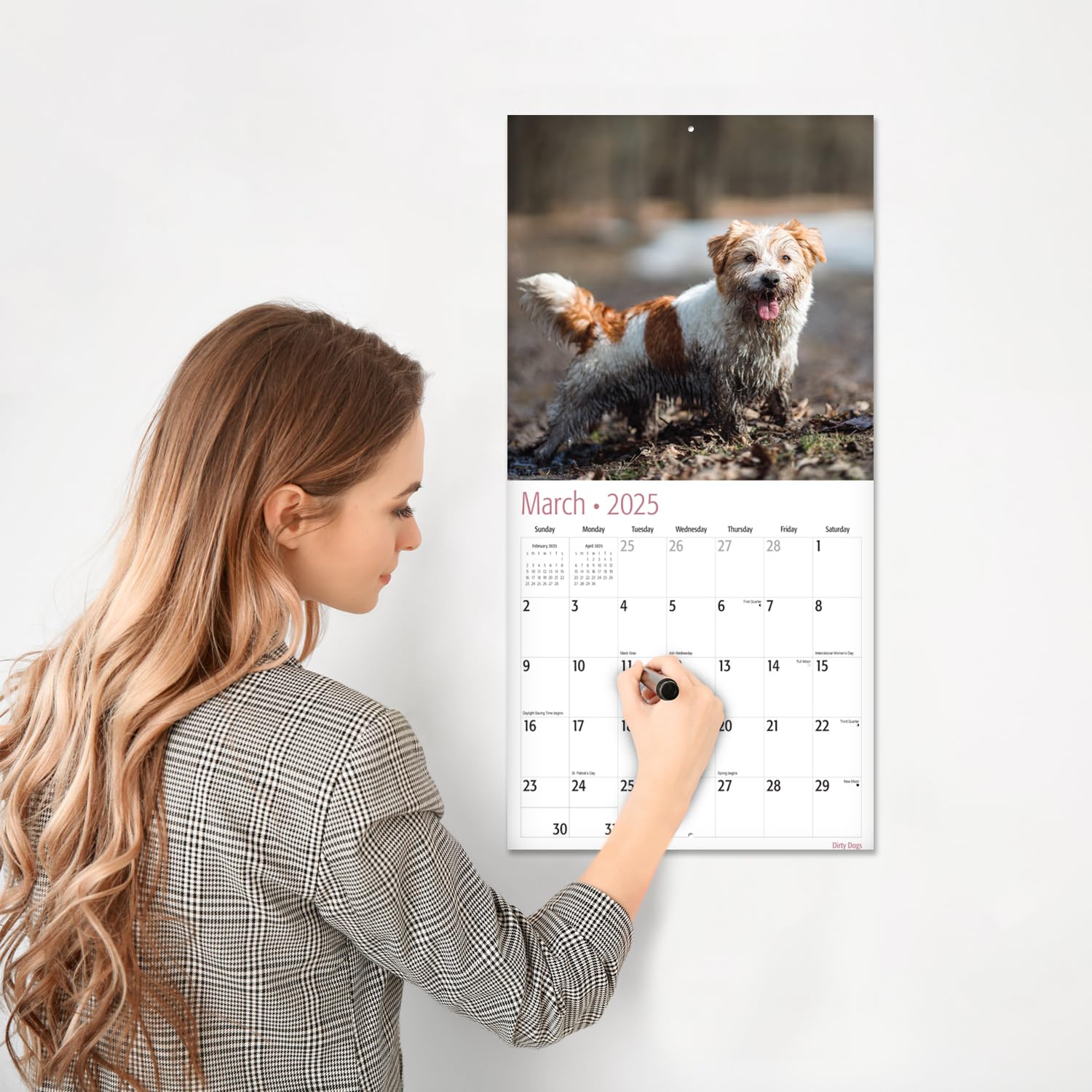 RED EMBER Dirty Dogs 2025 Wall Calendar - 12 Month Funny Dog Lovers Calendar (12