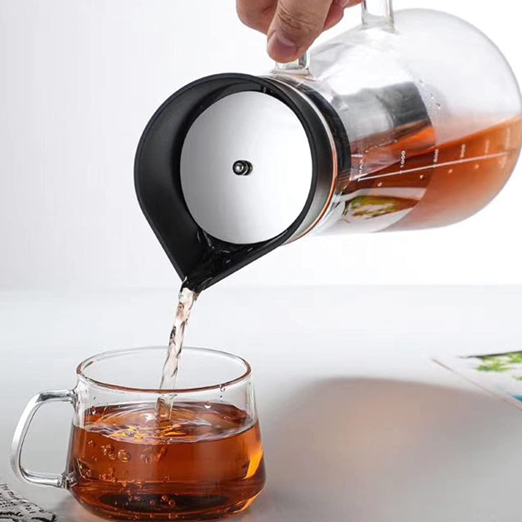 Premium Cold Brew Coffee Maker & Iced Tea Infuser with Removable Stainless Steel Filter - 1.4L Durable Glass Carafe, Fruit Infusion Pitcher with Ergonomic Handle (Style3) - Perfect for Home, Office & Outdoor Use