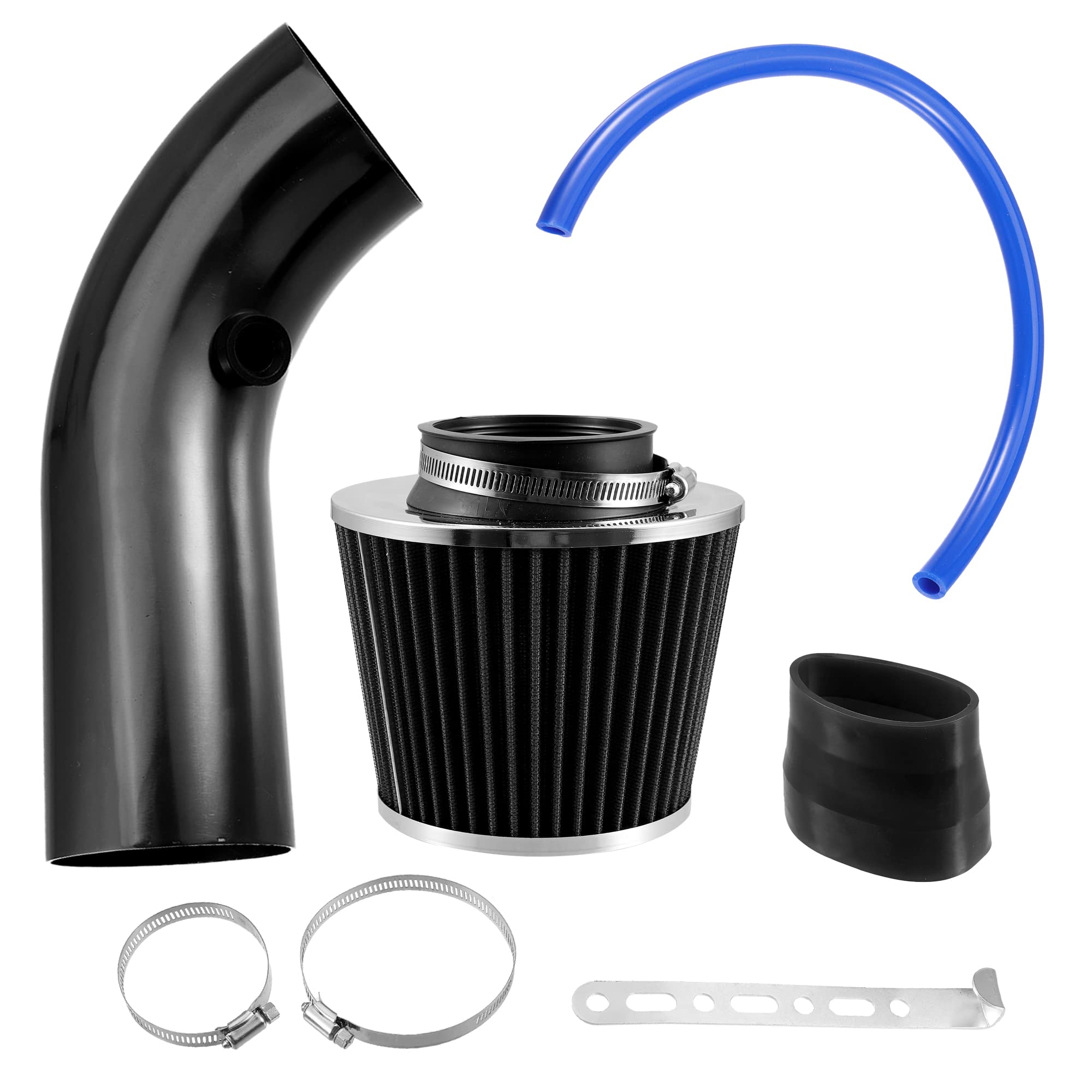 X AUTOHAUX 3 Inch Universal Cold Air Intake Pipe Kit - Aluminum Alloy Air Filter Induction Hose Tube with Black Air Filter - Performance Upgrade for Cars, Trucks & SUVs