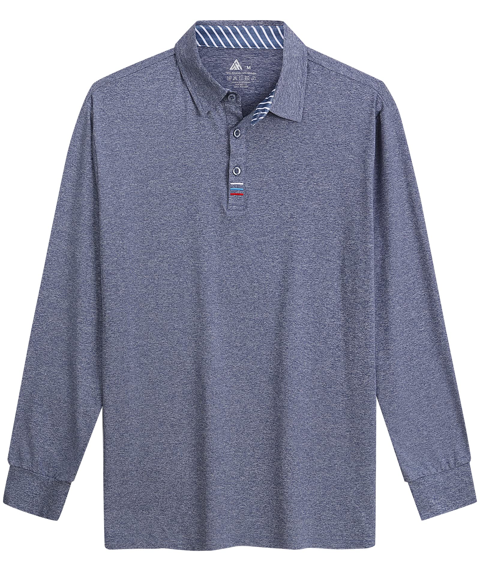 SWISSWELL Men's Long Sleeve Performance Polo Shirt - Breathable Golf & Office Wear - Perfect for Work, Golf & Casual Outings