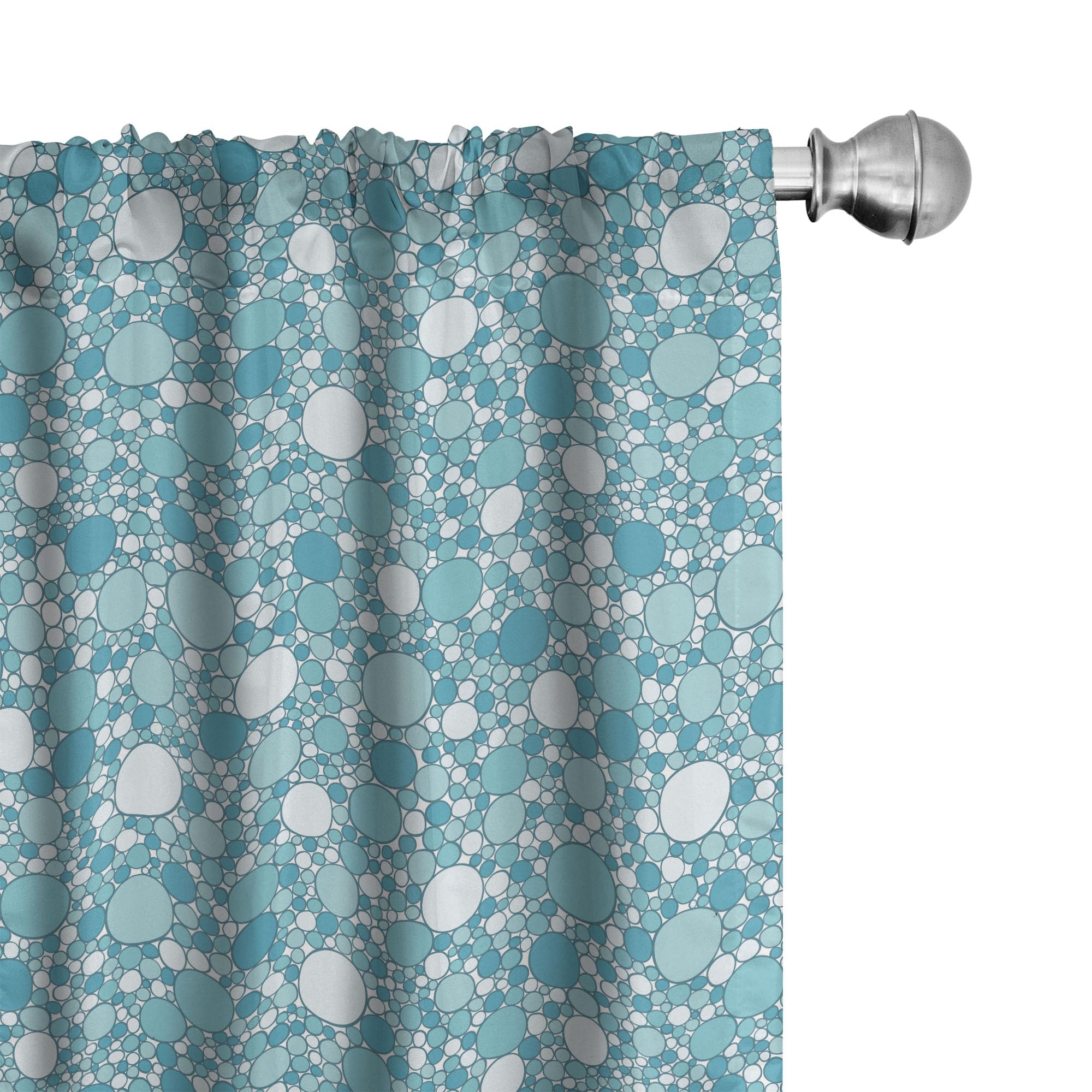 Ambesonne Modern Abstract Curtain Set with Bubble Pattern - Lightweight Window Treatment for Living Room & Bedroom - 56