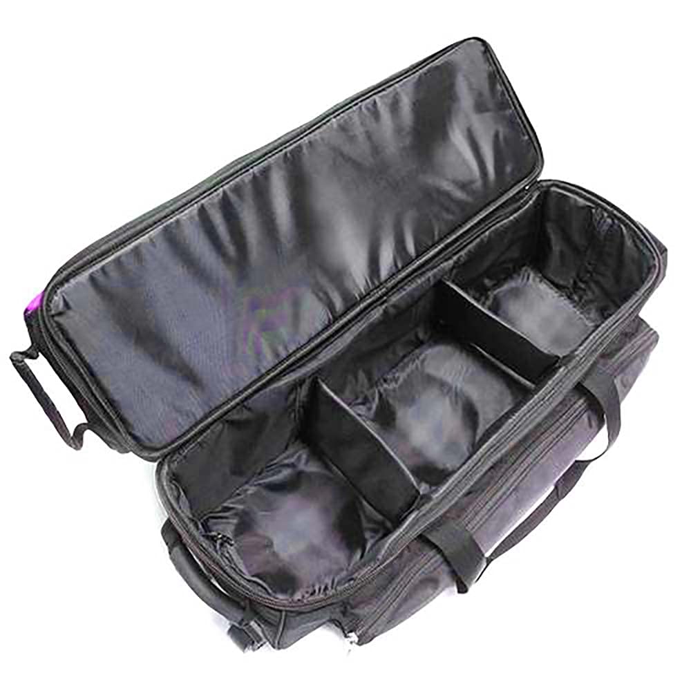 Premium Triple Tote Roller Bowling Bag with Detachable Shoe Compartment (Fits US Men's Size 15) - Lightweight Travel Luggage with Accessory Pockets | Perfect for Bowling Tournaments, Gym Sessions & Weekend Getaways
